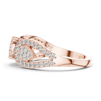 0.844 CT Lab Diamond Ladies Ring | VVS-VS EF Clarity | Available in 18KT, 14KT, 10KT Gold & 925 Silver | Rose, Yellow, White Gold & Moissanite Options