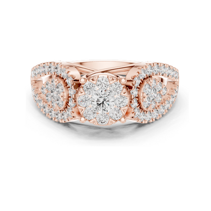 0.844 CT Lab Diamond Ladies Ring | VVS-VS EF Clarity | Available in 18KT, 14KT, 10KT Gold & 925 Silver | Rose, Yellow, White Gold & Moissanite Options