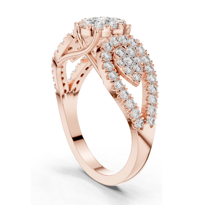 0.844 CT Lab Diamond Ladies Ring | VVS-VS EF Clarity | Available in 18KT, 14KT, 10KT Gold & 925 Silver | Rose, Yellow, White Gold & Moissanite Options