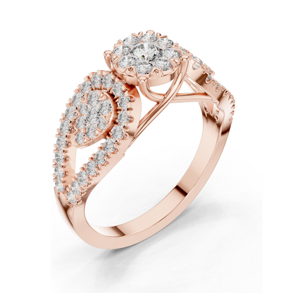 0.844 CT Lab Diamond Ladies Ring | VVS-VS EF Clarity | Available in 18KT, 14KT, 10KT Gold & 925 Silver | Rose, Yellow, White Gold & Moissanite Options
