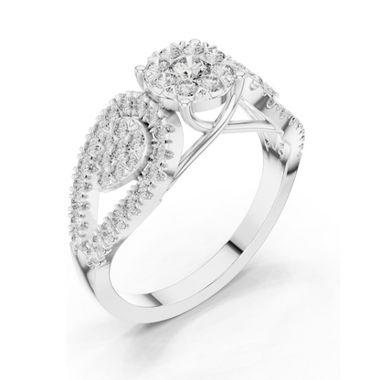 0.844 CT Lab Diamond Ladies Ring | VVS-VS EF Clarity | Available in 18KT, 14KT, 10KT Gold & 925 Silver | Rose, Yellow, White Gold & Moissanite Options