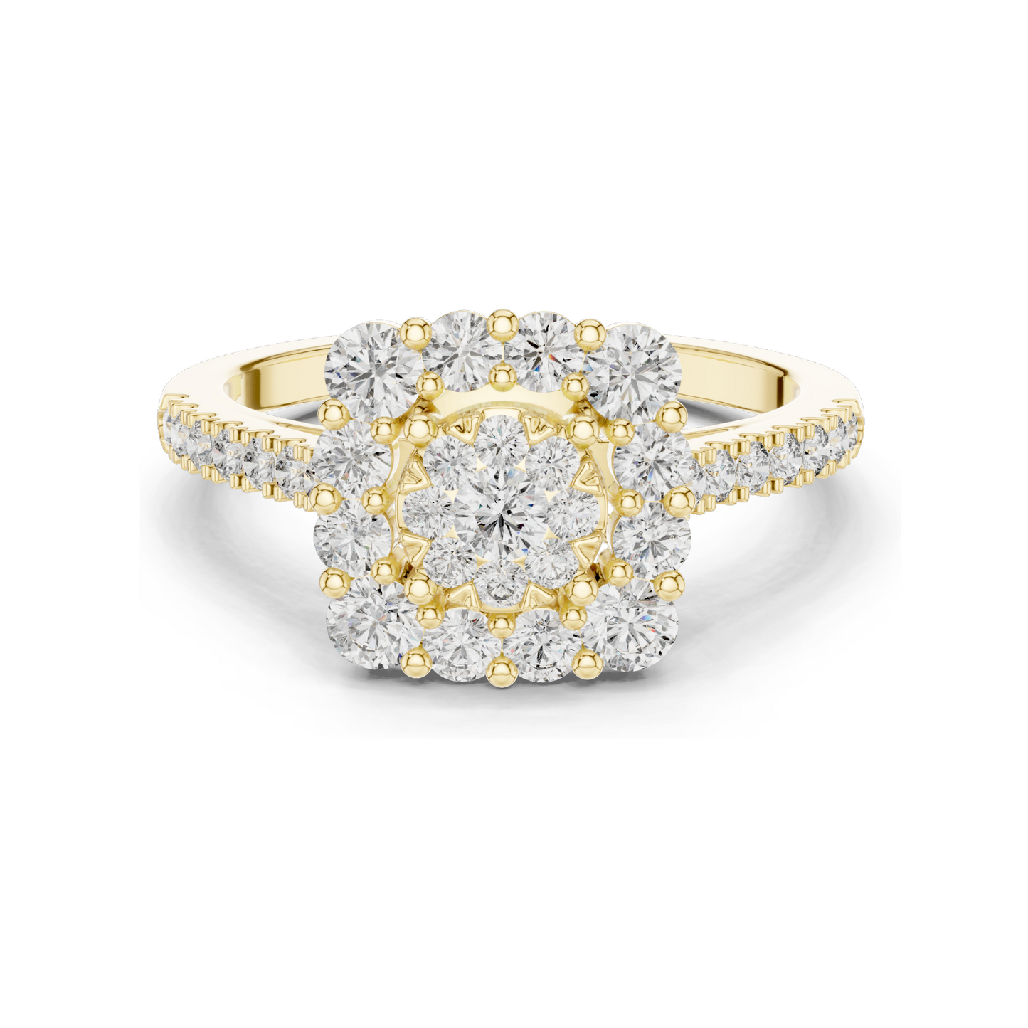 0.874 CT Lab Diamond Cluster Ring for Women | VVS-VS EF Clarity | 18KT, 14KT, 10KT Gold & 925 Silver | Rose, Yellow, White Gold & Moissanite Options
