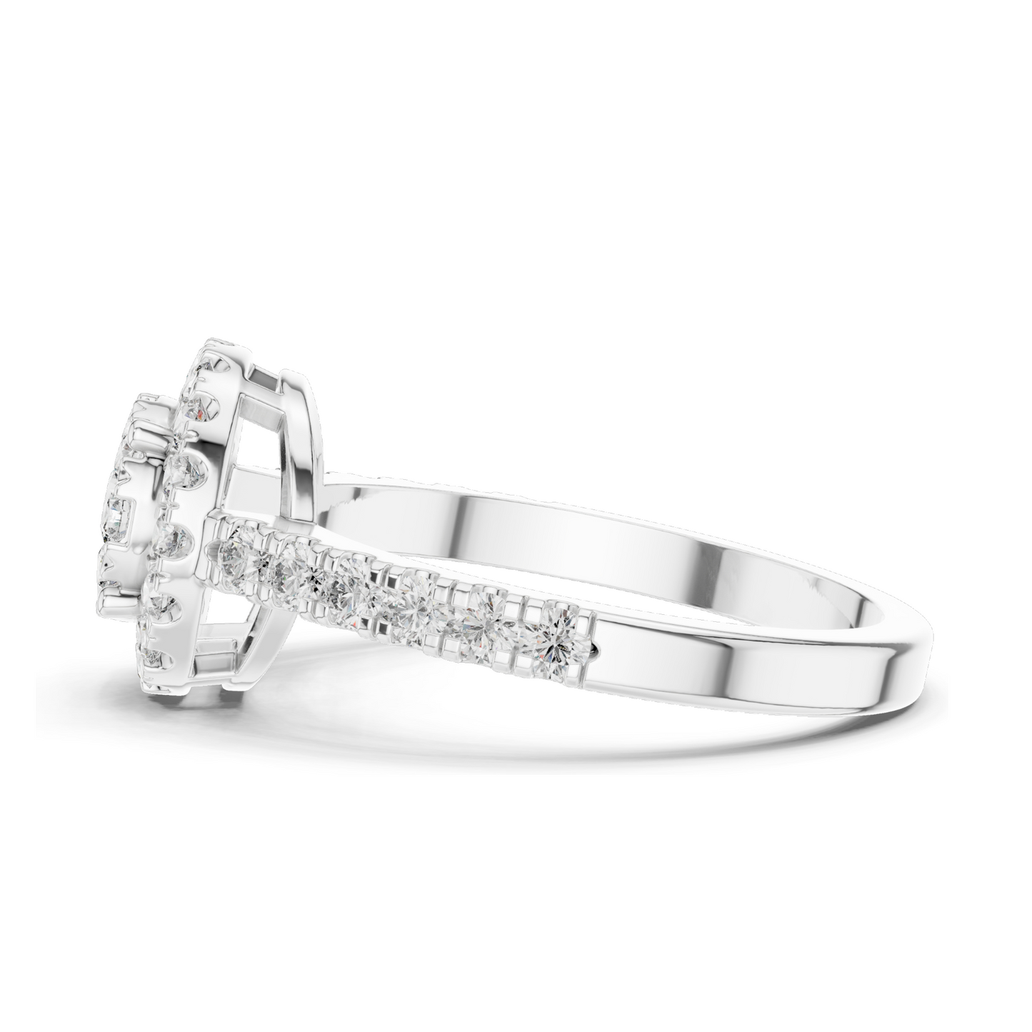 0.744 CT Lab Diamond Halo Ring for Women | VVS-VS EF Clarity | 18KT, 14KT, 10KT Gold & 925 Silver | Rose, Yellow, White Gold & Moissanite Options
