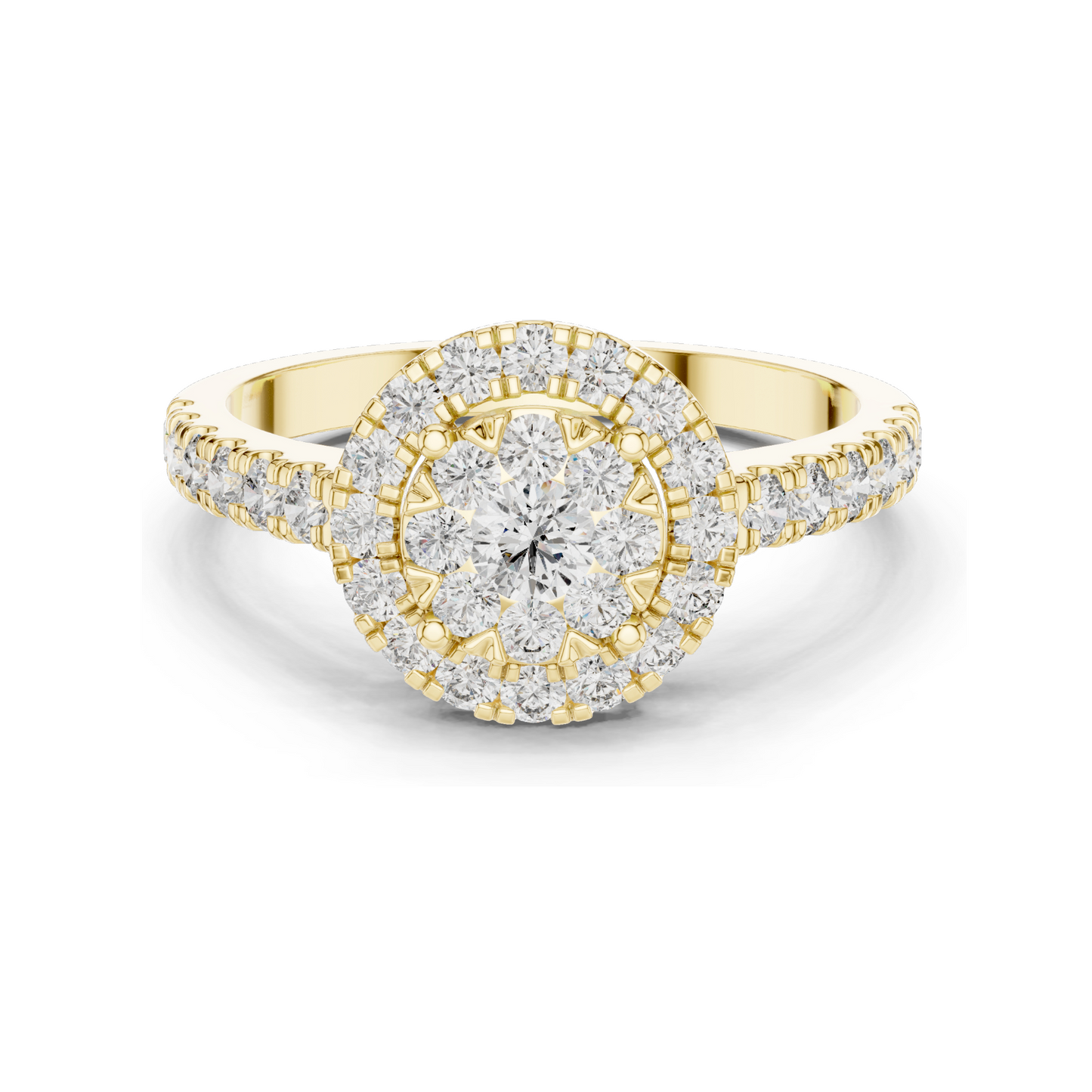 0.744 CT Lab Diamond Halo Ring for Women | VVS-VS EF Clarity | 18KT, 14KT, 10KT Gold & 925 Silver | Rose, Yellow, White Gold & Moissanite Options