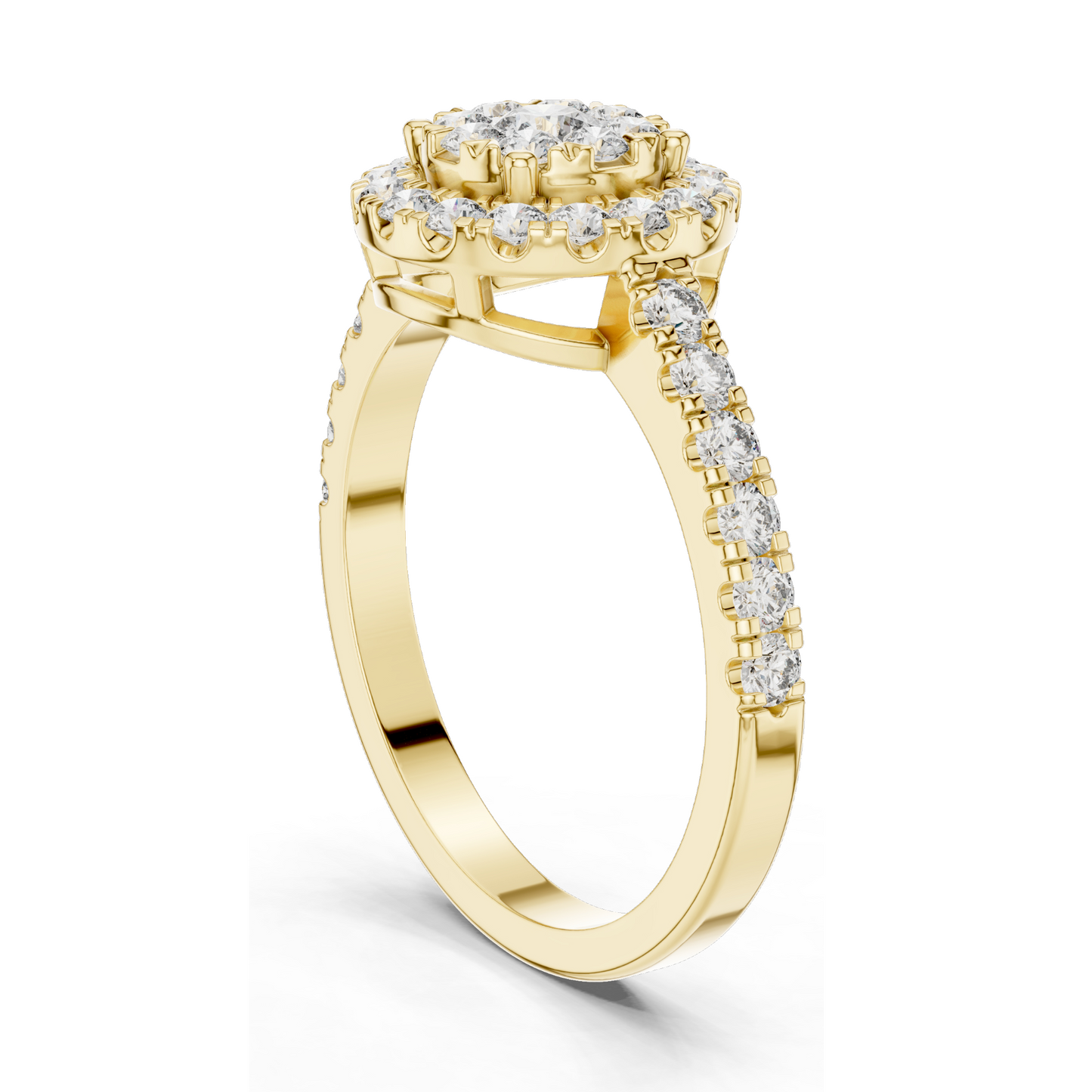 0.744 CT Lab Diamond Halo Ring for Women | VVS-VS EF Clarity | 18KT, 14KT, 10KT Gold & 925 Silver | Rose, Yellow, White Gold & Moissanite Options