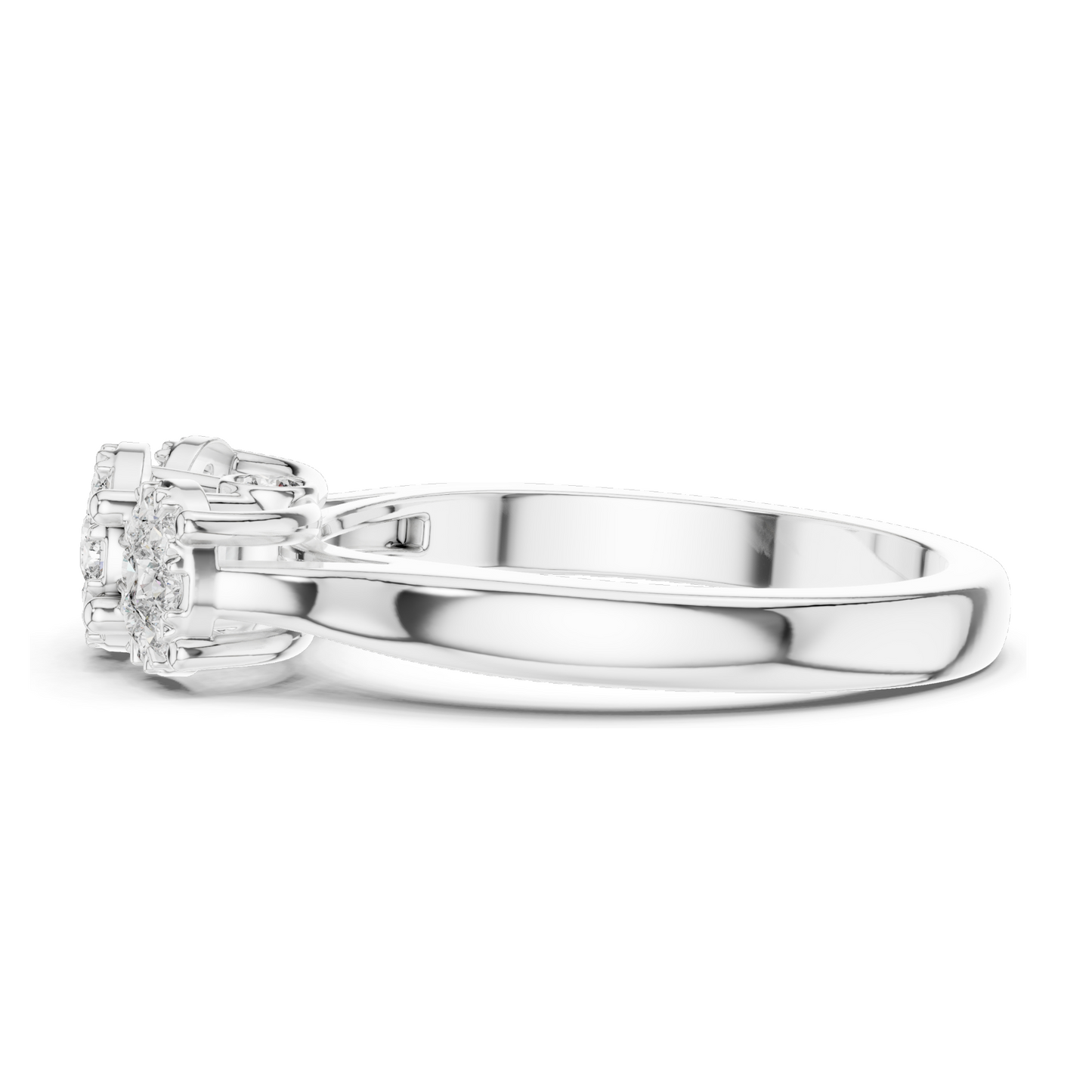 0.496 CT Lab-Grown Diamond Three-Stone Ring for Women | VVS-VS EF Clarity | Available in Rose, Yellow, White Gold & 925 Silver | Lab Diamond & Moissanite Options