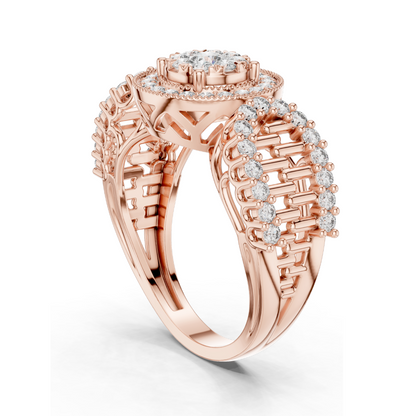 Elegant 0.82 CT Lab Diamond Ladies Ring | VVS-VS EF Clarity | 18KT, 14KT, 10KT Gold & 925 Silver | Available in Rose, Yellow, White Gold & Moissanite Options