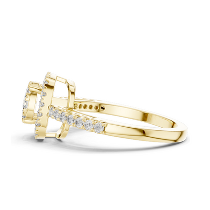 0.632 CT Lab-Grown Diamond Halo Ring for Women | VVS-VS EF Clarity | 18KT, 14KT, 10KT Gold & 925 Silver | Rose, Yellow, White Gold & Moissanite Options