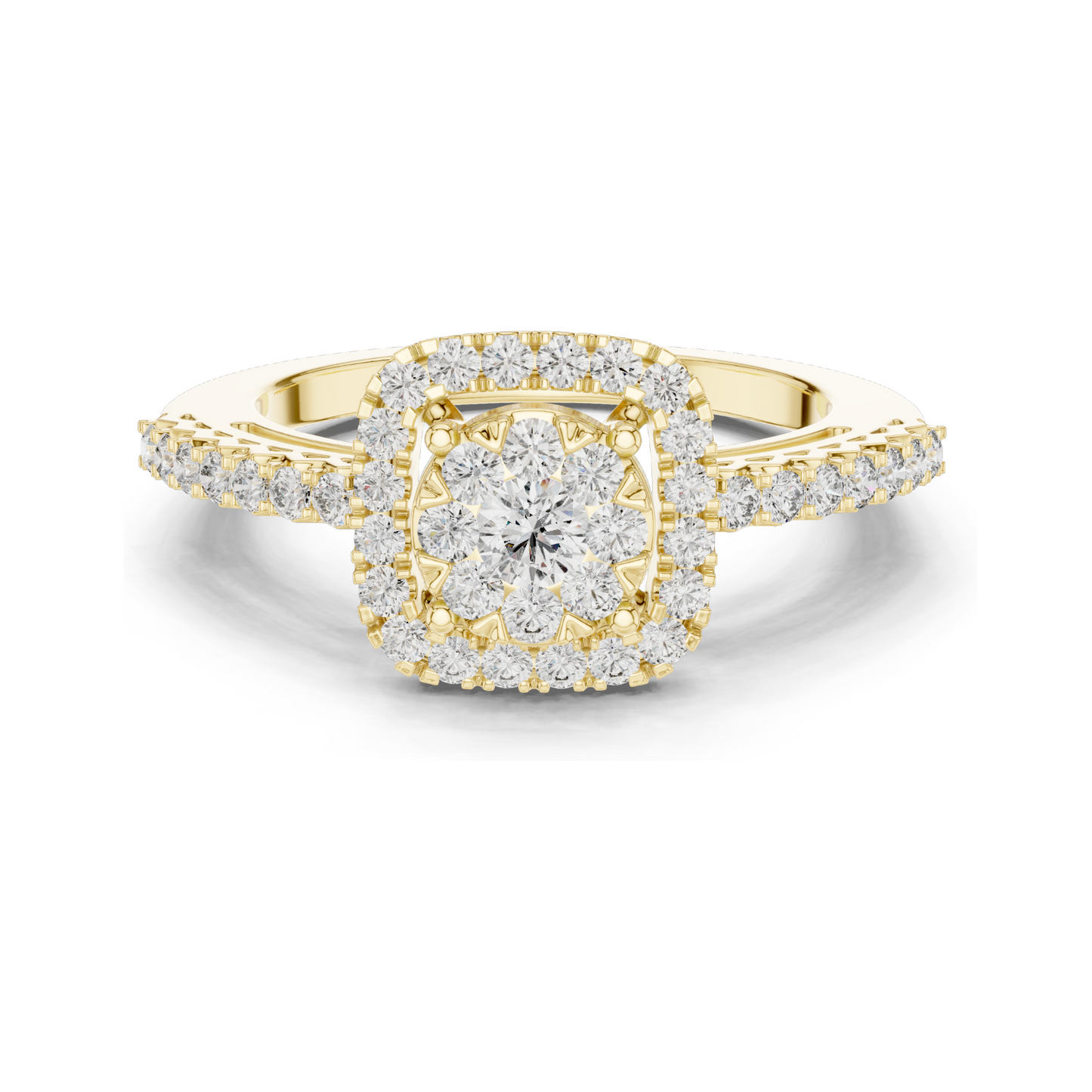 0.632 CT Lab-Grown Diamond Halo Ring for Women | VVS-VS EF Clarity | 18KT, 14KT, 10KT Gold & 925 Silver | Rose, Yellow, White Gold & Moissanite Options