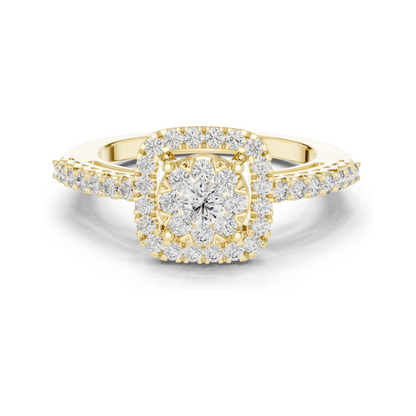 0.632 CT Lab-Grown Diamond Halo Ring for Women | VVS-VS EF Clarity | 18KT, 14KT, 10KT Gold & 925 Silver | Rose, Yellow, White Gold & Moissanite Options