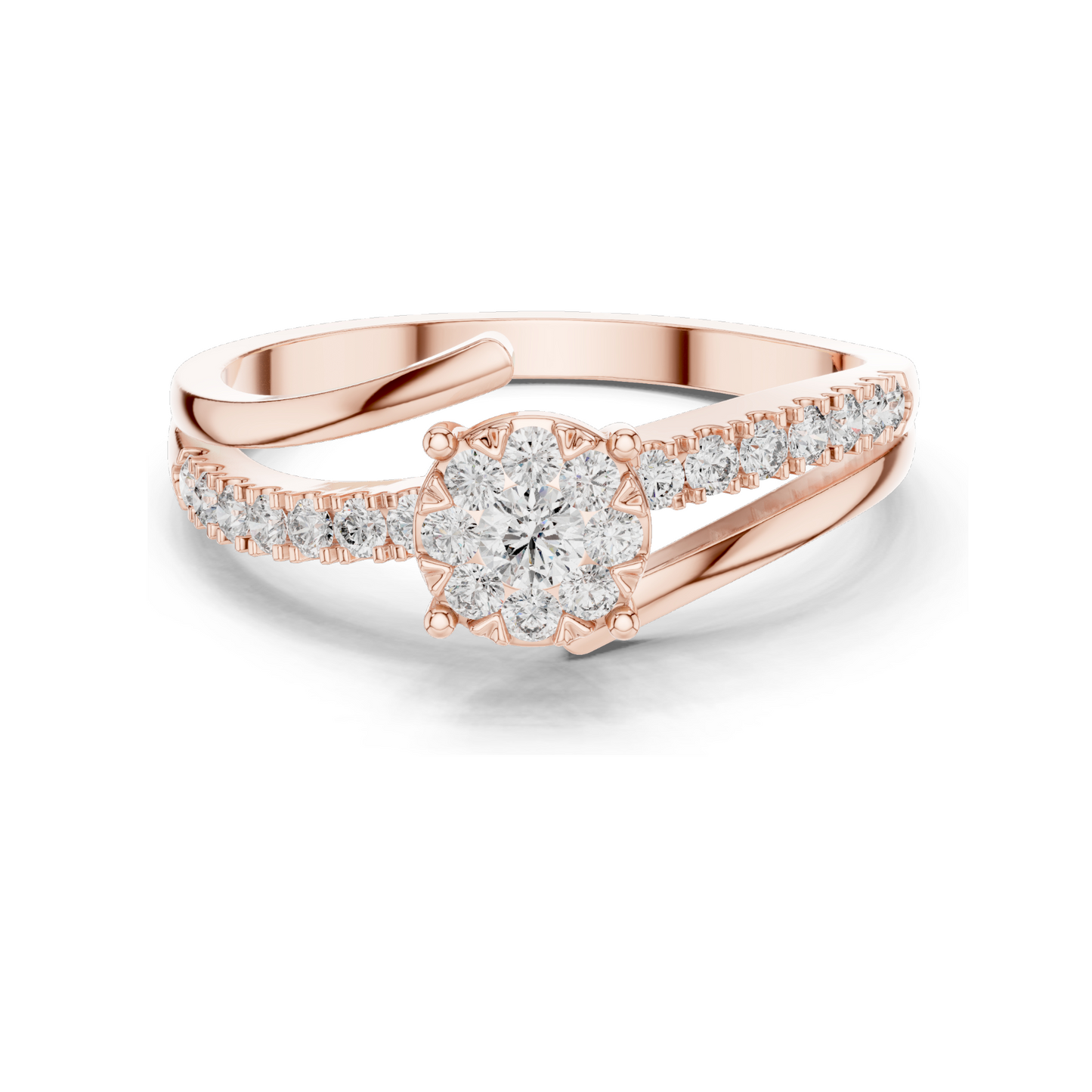 0.334 CT Lab Diamond Ladies Ring | VVS-VS EF Clarity | 18KT, 14KT, 10KT Gold & 925 Silver | Rose, Yellow, White Gold & Moissanite Options
