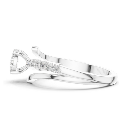0.334 CT Lab Diamond Ladies Ring | VVS-VS EF Clarity | 18KT, 14KT, 10KT Gold & 925 Silver | Rose, Yellow, White Gold & Moissanite Options