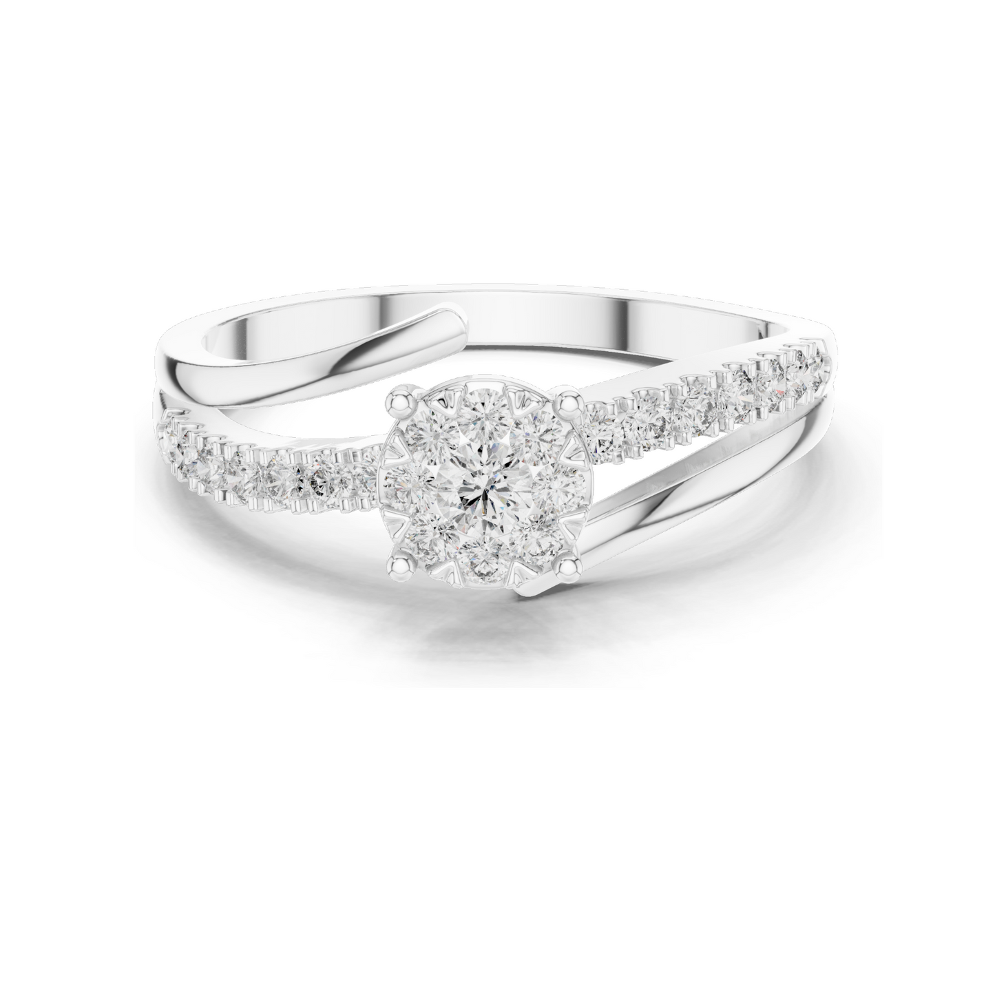 0.334 CT Lab Diamond Ladies Ring | VVS-VS EF Clarity | 18KT, 14KT, 10KT Gold & 925 Silver | Rose, Yellow, White Gold & Moissanite Options