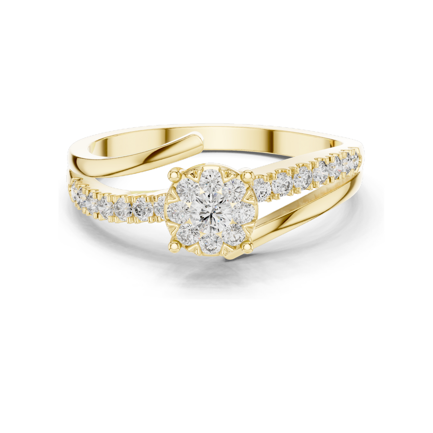 0.334 CT Lab Diamond Ladies Ring | VVS-VS EF Clarity | 18KT, 14KT, 10KT Gold & 925 Silver | Rose, Yellow, White Gold & Moissanite Options