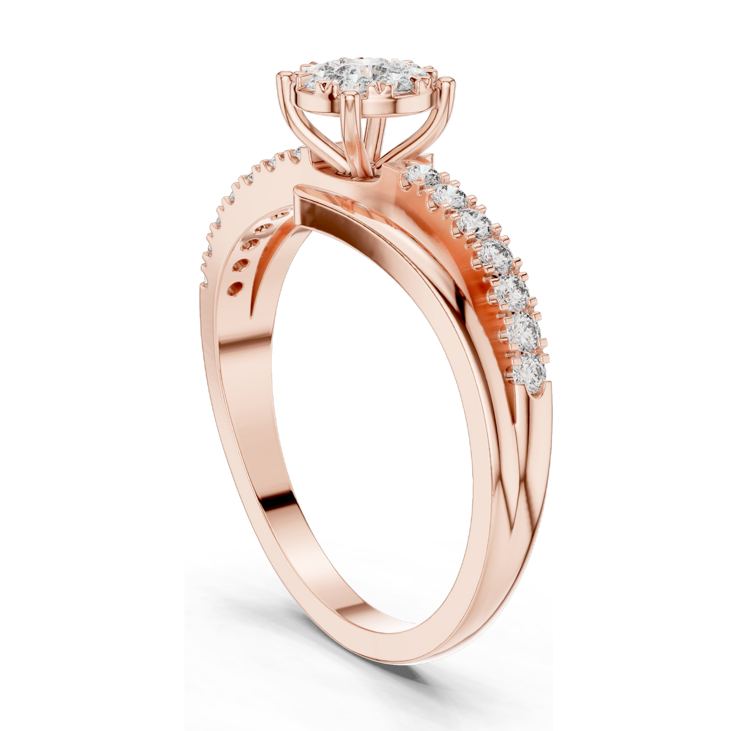 0.334 CT Lab Diamond Ladies Ring | VVS-VS EF Clarity | 18KT, 14KT, 10KT Gold & 925 Silver | Rose, Yellow, White Gold & Moissanite Options