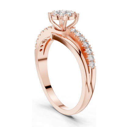 0.334 CT Lab Diamond Ladies Ring | VVS-VS EF Clarity | 18KT, 14KT, 10KT Gold & 925 Silver | Rose, Yellow, White Gold & Moissanite Options