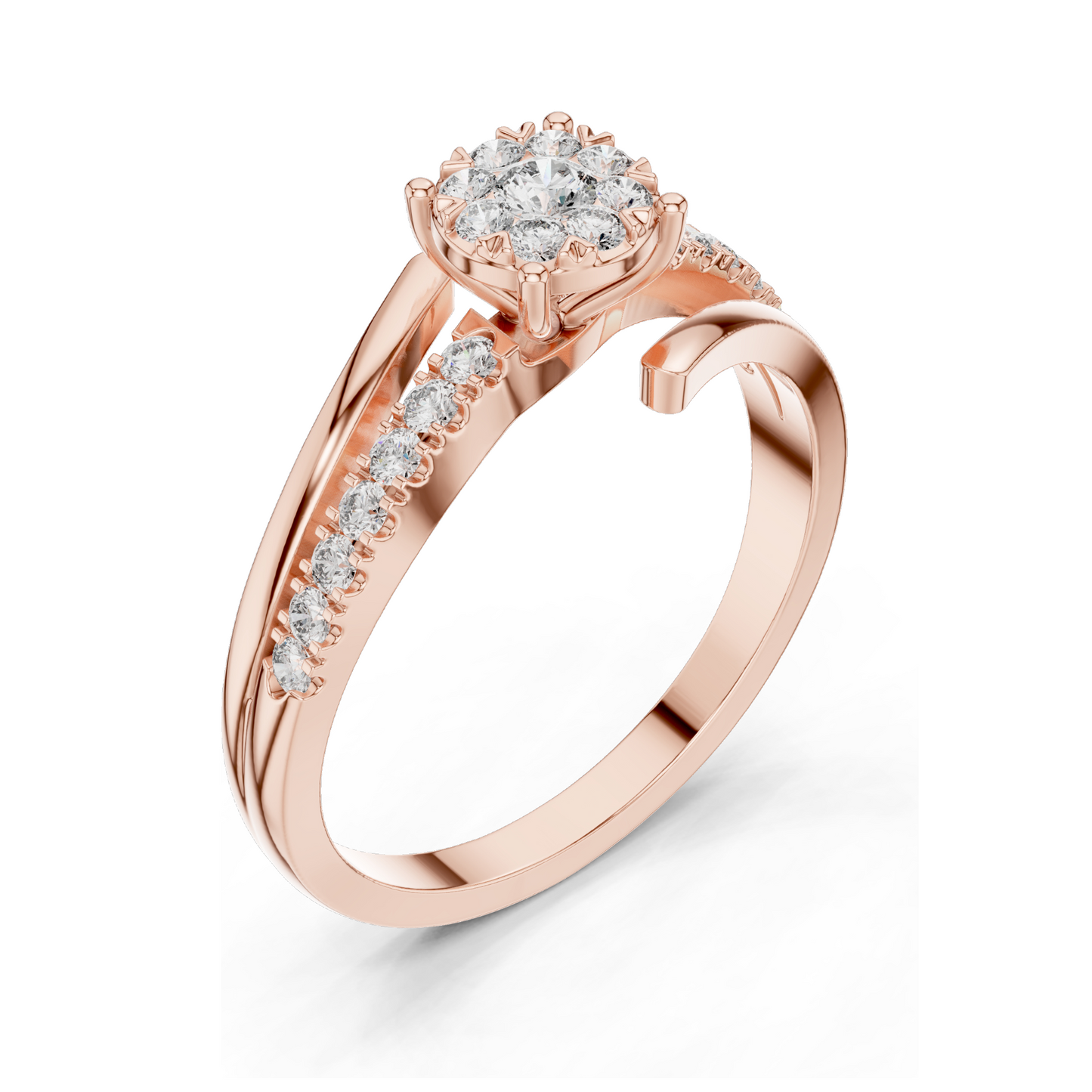 0.334 CT Lab Diamond Ladies Ring | VVS-VS EF Clarity | 18KT, 14KT, 10KT Gold & 925 Silver | Rose, Yellow, White Gold & Moissanite Options