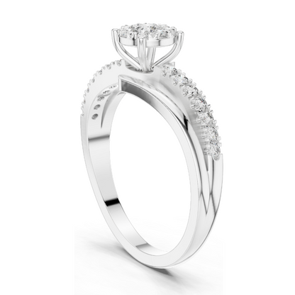 0.334 CT Lab Diamond Ladies Ring | VVS-VS EF Clarity | 18KT, 14KT, 10KT Gold & 925 Silver | Rose, Yellow, White Gold & Moissanite Options