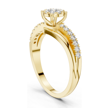 0.334 CT Lab Diamond Ladies Ring | VVS-VS EF Clarity | 18KT, 14KT, 10KT Gold & 925 Silver | Rose, Yellow, White Gold & Moissanite Options