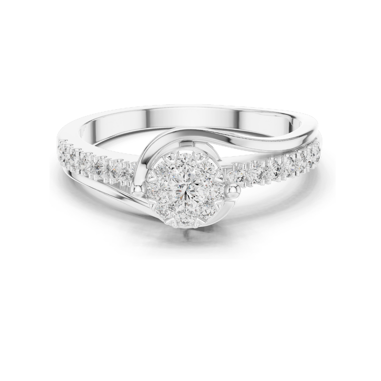 0.334 CT Lab Diamond Halo Ring for Women | VVS-VS EF Clarity | 18KT, 14KT, 10KT Gold & 925 Silver | Rose, Yellow, White Gold & Moissanite Options