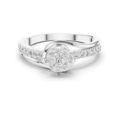 0.334 CT Lab Diamond Halo Ring for Women | VVS-VS EF Clarity | 18KT, 14KT, 10KT Gold & 925 Silver | Rose, Yellow, White Gold & Moissanite Options