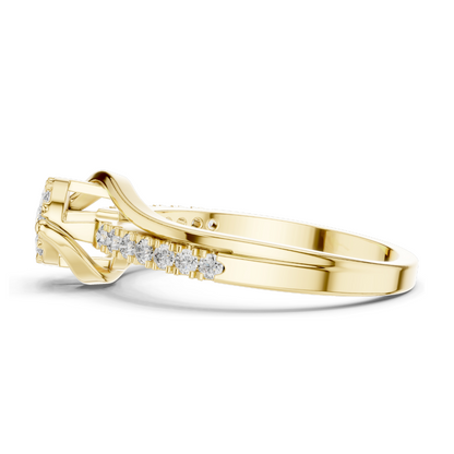 0.334 CT Lab Diamond Halo Ring for Women | VVS-VS EF Clarity | 18KT, 14KT, 10KT Gold & 925 Silver | Rose, Yellow, White Gold & Moissanite Options