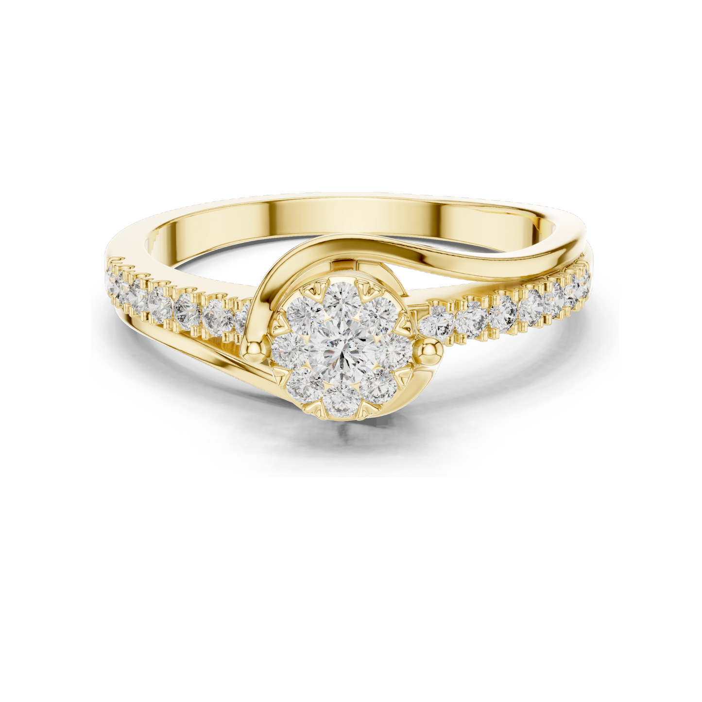 0.334 CT Lab Diamond Halo Ring for Women | VVS-VS EF Clarity | 18KT, 14KT, 10KT Gold & 925 Silver | Rose, Yellow, White Gold & Moissanite Options