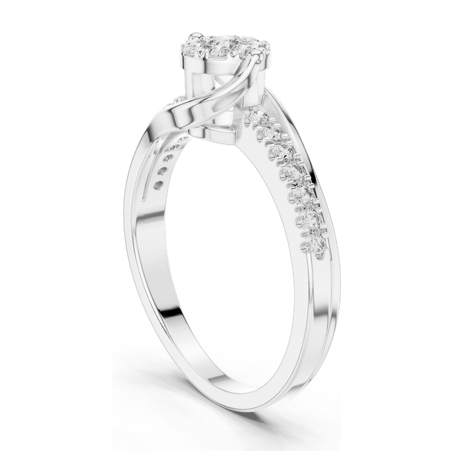0.334 CT Lab Diamond Halo Ring for Women | VVS-VS EF Clarity | 18KT, 14KT, 10KT Gold & 925 Silver | Rose, Yellow, White Gold & Moissanite Options