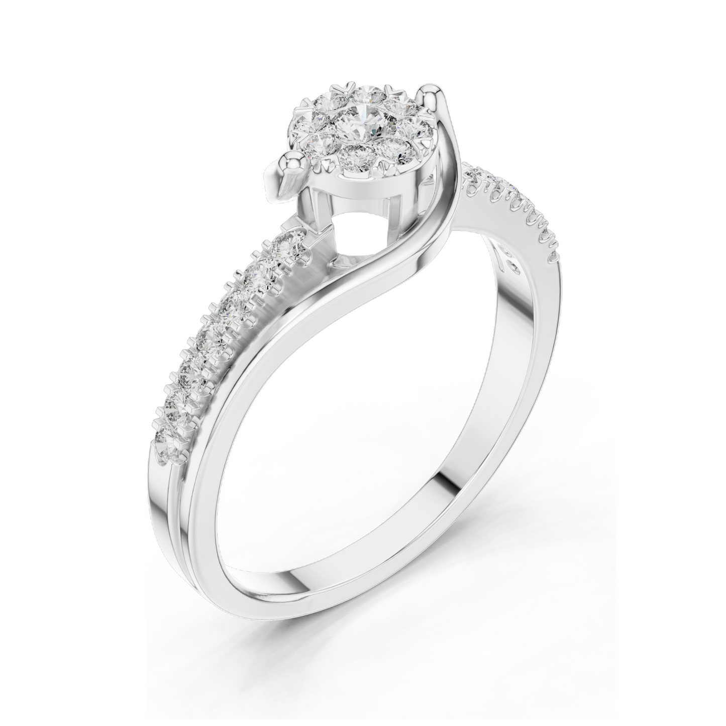 0.334 CT Lab Diamond Halo Ring for Women | VVS-VS EF Clarity | 18KT, 14KT, 10KT Gold & 925 Silver | Rose, Yellow, White Gold & Moissanite Options