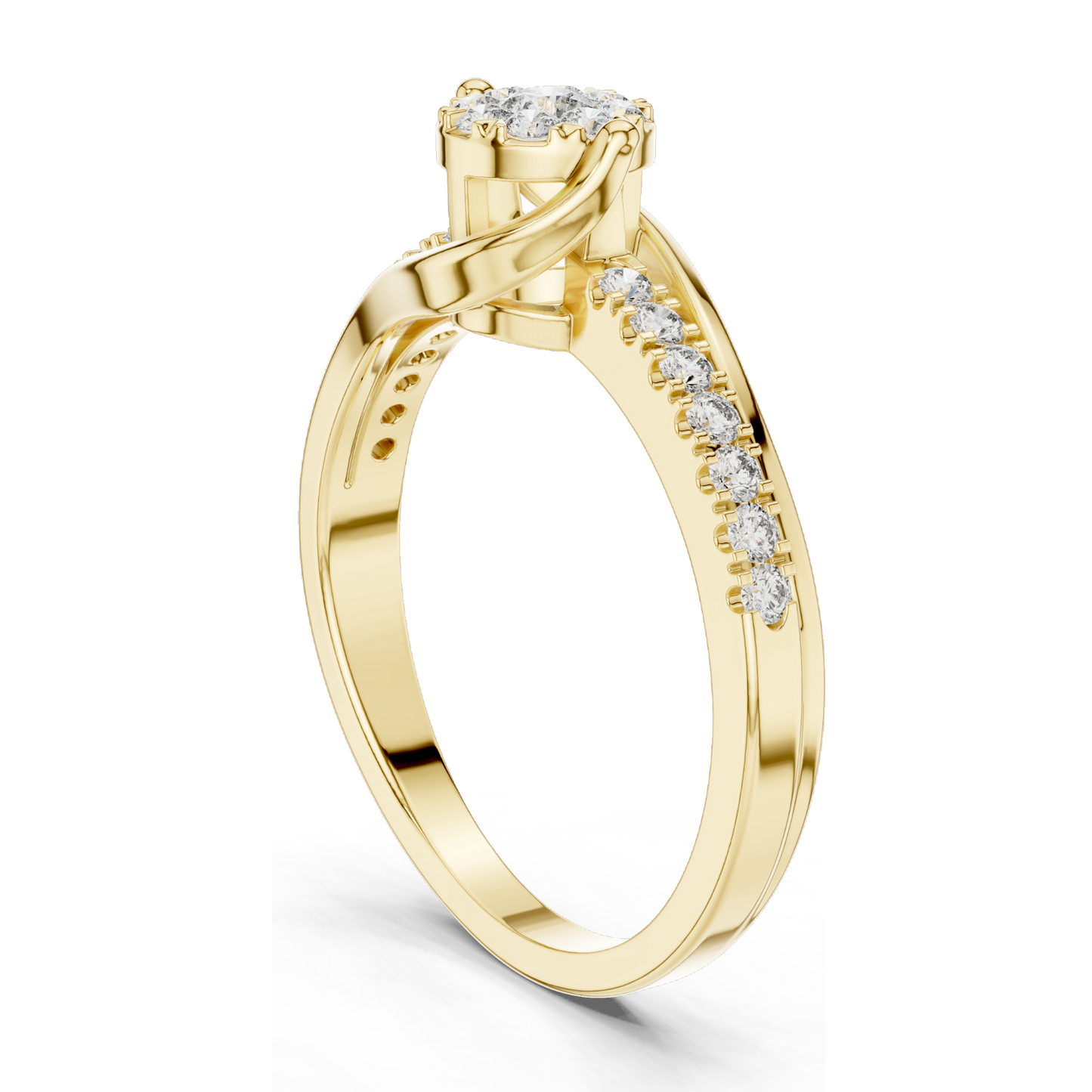 0.334 CT Lab Diamond Halo Ring for Women | VVS-VS EF Clarity | 18KT, 14KT, 10KT Gold & 925 Silver | Rose, Yellow, White Gold & Moissanite Options