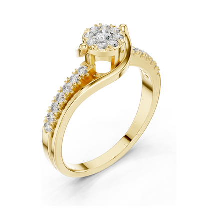 0.334 CT Lab Diamond Halo Ring for Women | VVS-VS EF Clarity | 18KT, 14KT, 10KT Gold & 925 Silver | Rose, Yellow, White Gold & Moissanite Options