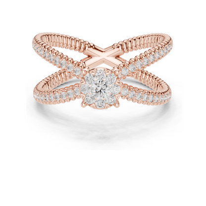 0.386 CT Lab-Grown Diamond Ring for Women | VVS-VS EF Clarity | 18KT, 14KT, 10KT Gold & 925 Silver | Rose, Yellow, White Gold & Moissanite Options