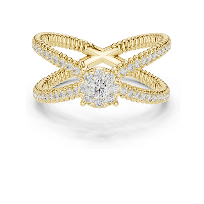 0.386 CT Lab-Grown Diamond Ring for Women | VVS-VS EF Clarity | 18KT, 14KT, 10KT Gold & 925 Silver | Rose, Yellow, White Gold & Moissanite Options