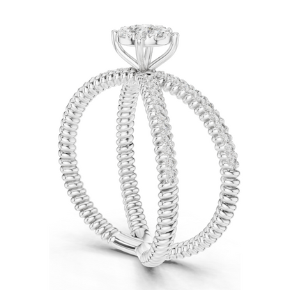 0.386 CT Lab-Grown Diamond Ring for Women | VVS-VS EF Clarity | 18KT, 14KT, 10KT Gold & 925 Silver | Rose, Yellow, White Gold & Moissanite Options