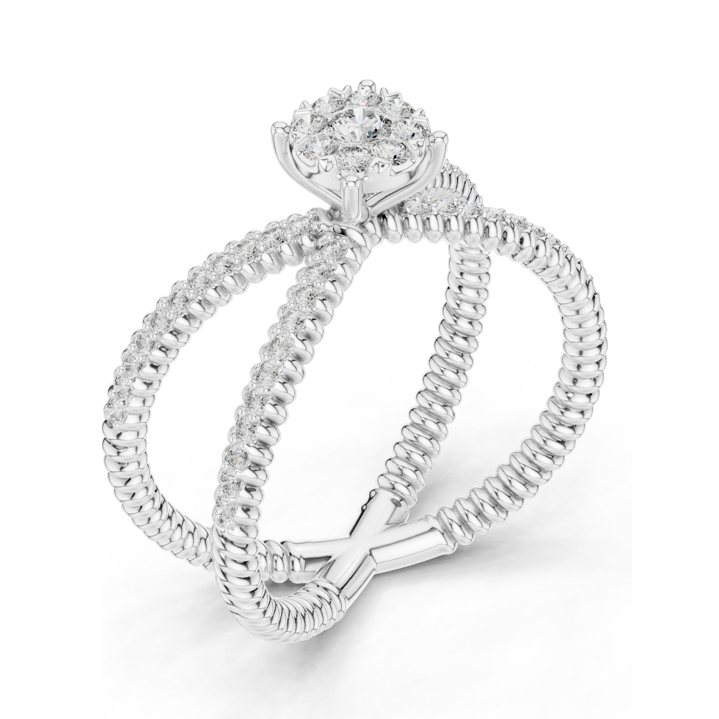 0.386 CT Lab-Grown Diamond Ring for Women | VVS-VS EF Clarity | 18KT, 14KT, 10KT Gold & 925 Silver | Rose, Yellow, White Gold & Moissanite Options
