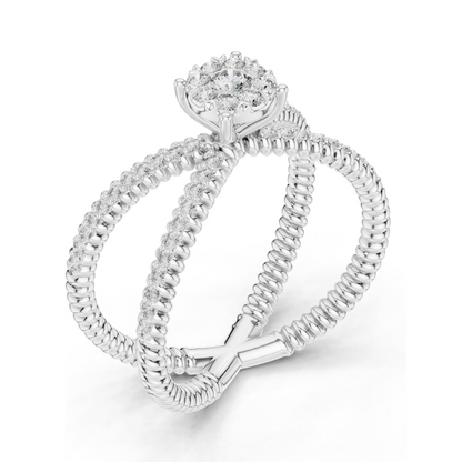0.386 CT Lab-Grown Diamond Ring for Women | VVS-VS EF Clarity | 18KT, 14KT, 10KT Gold & 925 Silver | Rose, Yellow, White Gold & Moissanite Options