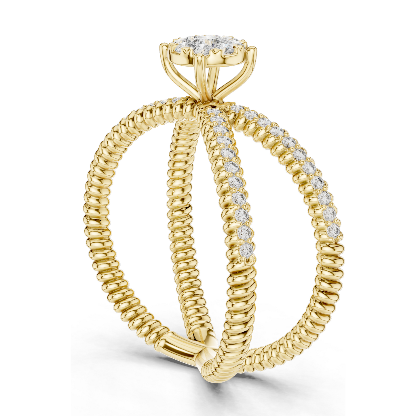 0.386 CT Lab-Grown Diamond Ring for Women | VVS-VS EF Clarity | 18KT, 14KT, 10KT Gold & 925 Silver | Rose, Yellow, White Gold & Moissanite Options