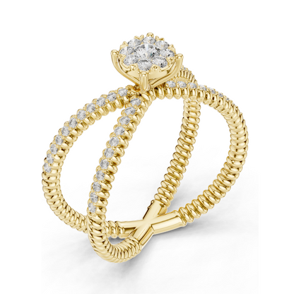 0.386 CT Lab-Grown Diamond Ring for Women | VVS-VS EF Clarity | 18KT, 14KT, 10KT Gold & 925 Silver | Rose, Yellow, White Gold & Moissanite Options