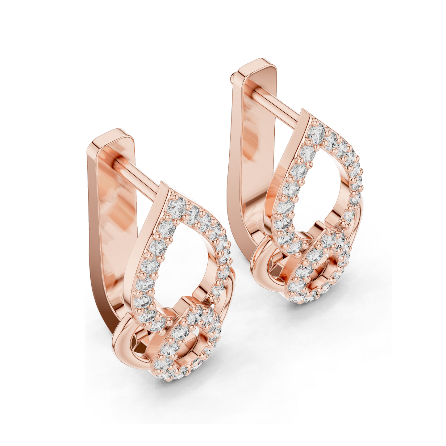0.364 CT Lab Diamond Drop Earrings | VVS-VS Clarity, EF Color | 18KT, 14KT, 10KT Gold & 925 Silver | Rose, Yellow, White Gold | Luxury Fine Jewelry