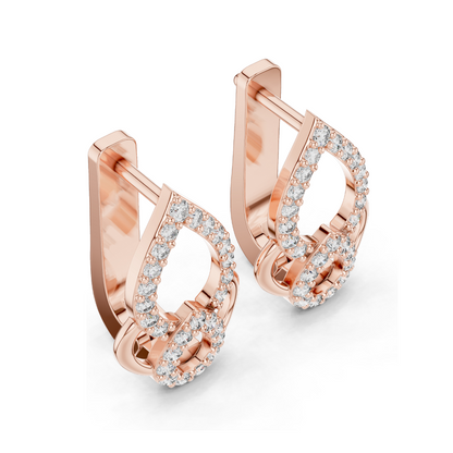 0.364 CT Lab Diamond Drop Earrings | VVS-VS Clarity, EF Color | 18KT, 14KT, 10KT Gold & 925 Silver | Rose, Yellow, White Gold | Luxury Fine Jewelry