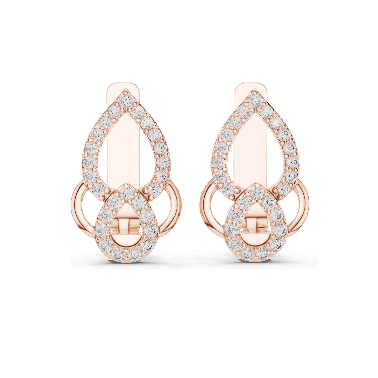 0.364 CT Lab Diamond Drop Earrings | VVS-VS Clarity, EF Color | 18KT, 14KT, 10KT Gold & 925 Silver | Rose, Yellow, White Gold | Luxury Fine Jewelry