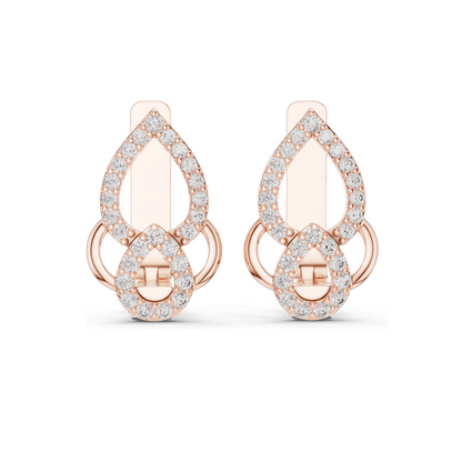 0.364 CT Lab Diamond Drop Earrings | VVS-VS Clarity, EF Color | 18KT, 14KT, 10KT Gold & 925 Silver | Rose, Yellow, White Gold | Luxury Fine Jewelry