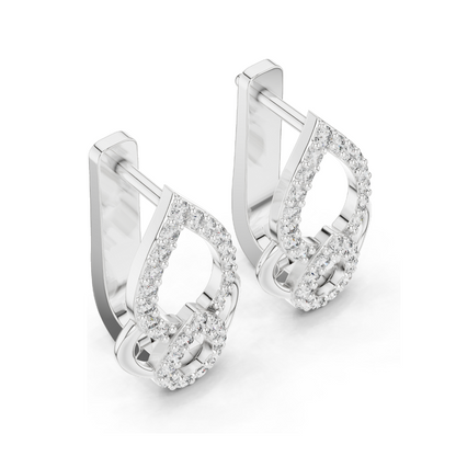 0.364 CT Lab Diamond Drop Earrings | VVS-VS Clarity, EF Color | 18KT, 14KT, 10KT Gold & 925 Silver | Rose, Yellow, White Gold | Luxury Fine Jewelry