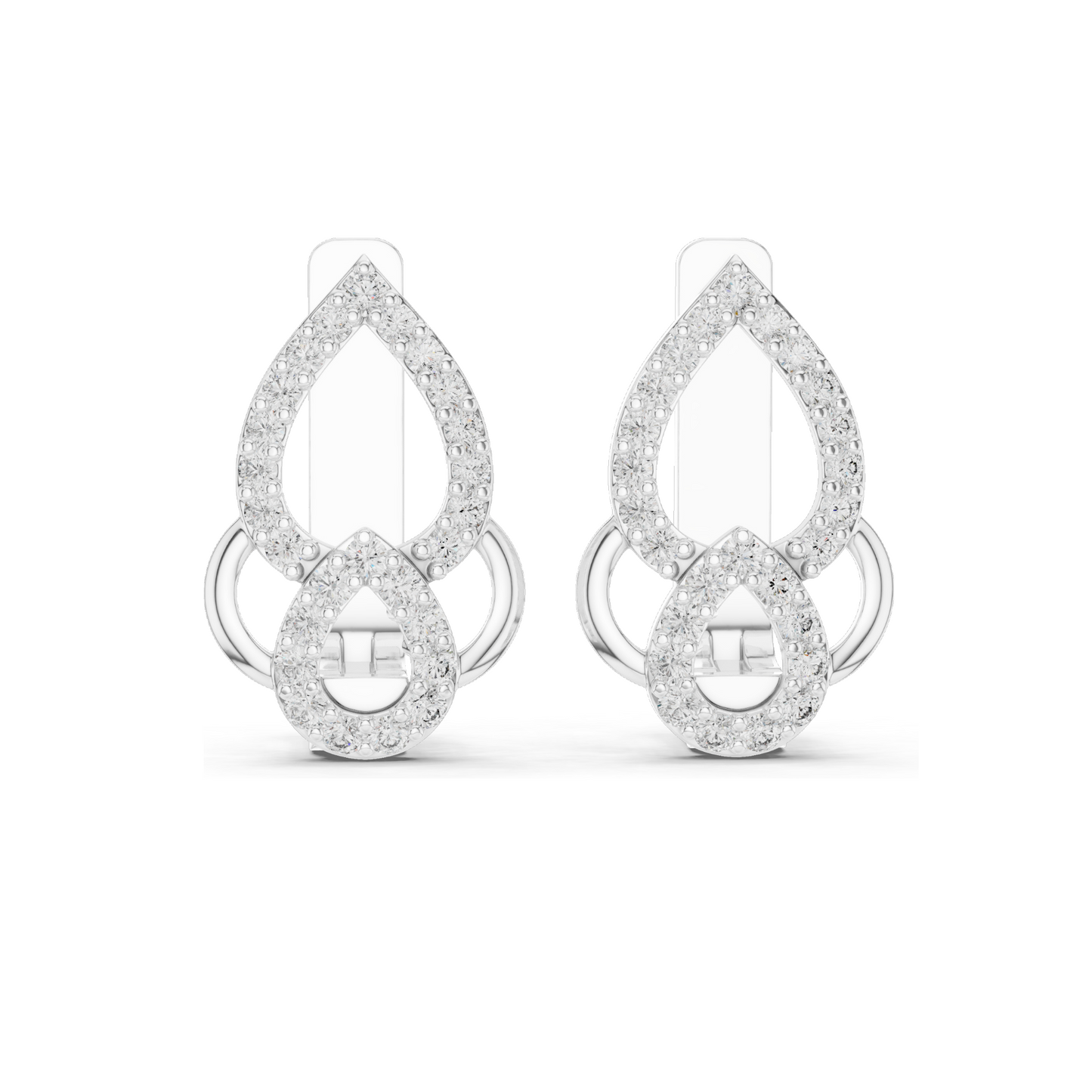 0.364 CT Lab Diamond Drop Earrings | VVS-VS Clarity, EF Color | 18KT, 14KT, 10KT Gold & 925 Silver | Rose, Yellow, White Gold | Luxury Fine Jewelry