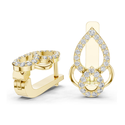 0.364 CT Lab Diamond Drop Earrings | VVS-VS Clarity, EF Color | 18KT, 14KT, 10KT Gold & 925 Silver | Rose, Yellow, White Gold | Luxury Fine Jewelry