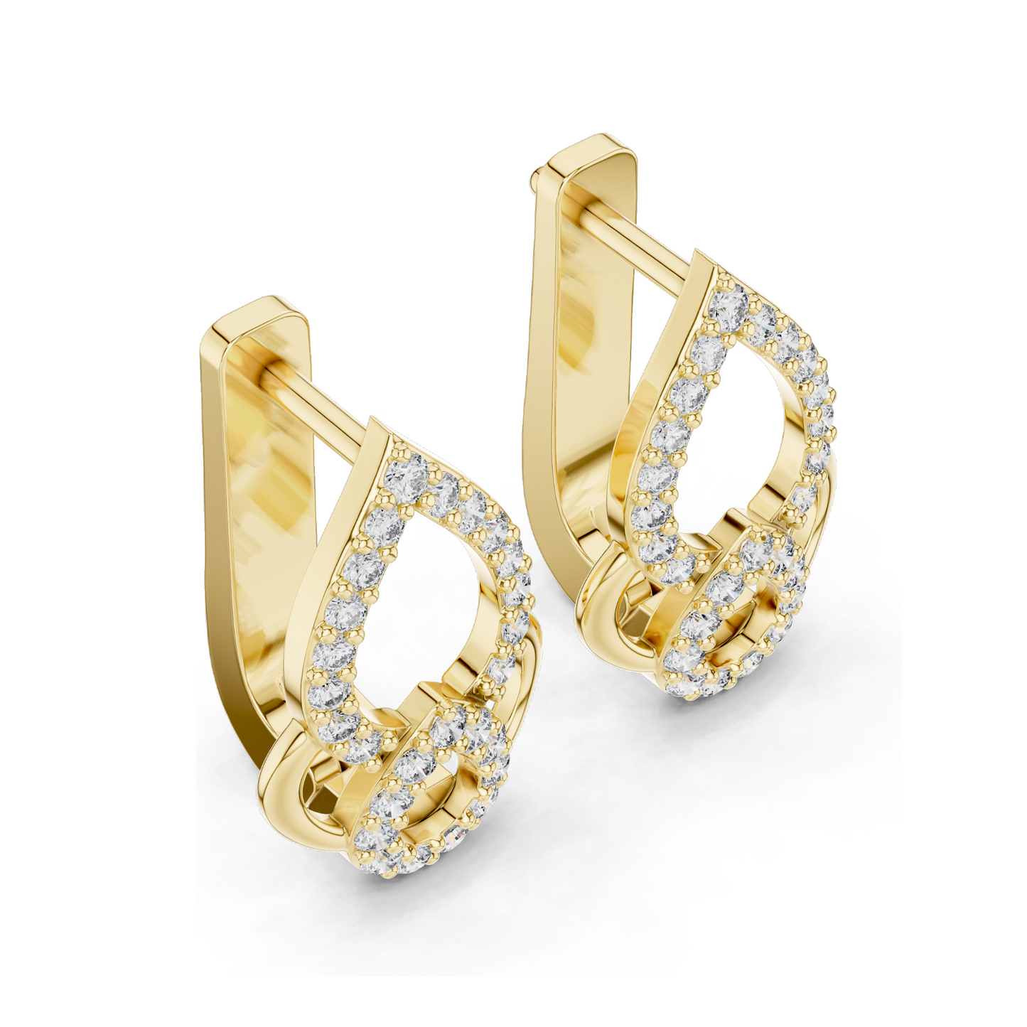 0.364 CT Lab Diamond Drop Earrings | VVS-VS Clarity, EF Color | 18KT, 14KT, 10KT Gold & 925 Silver | Rose, Yellow, White Gold | Luxury Fine Jewelry