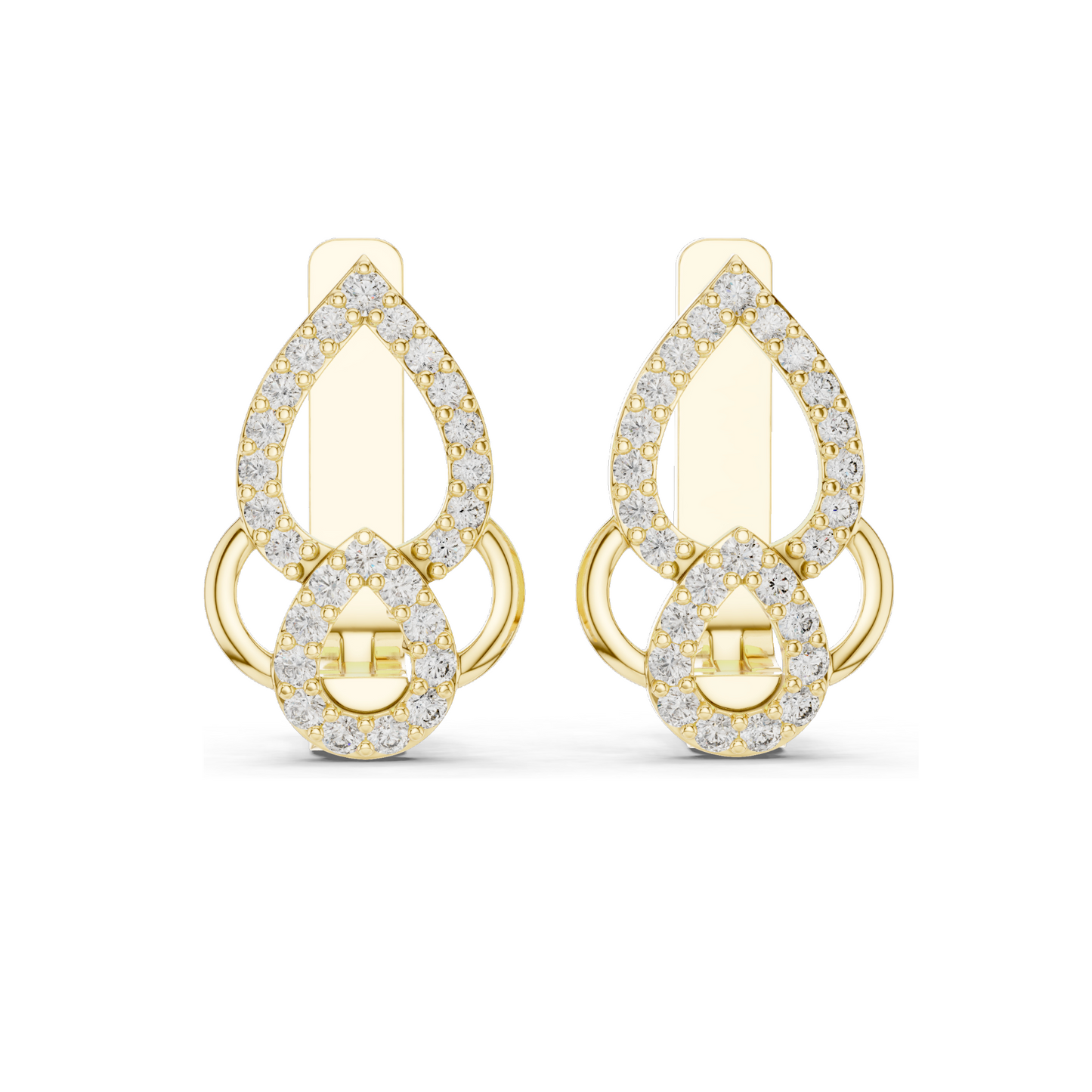 0.364 CT Lab Diamond Drop Earrings | VVS-VS Clarity, EF Color | 18KT, 14KT, 10KT Gold & 925 Silver | Rose, Yellow, White Gold | Luxury Fine Jewelry