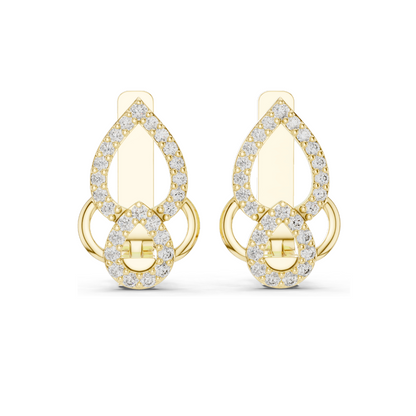 0.364 CT Lab Diamond Drop Earrings | VVS-VS Clarity, EF Color | 18KT, 14KT, 10KT Gold & 925 Silver | Rose, Yellow, White Gold | Luxury Fine Jewelry