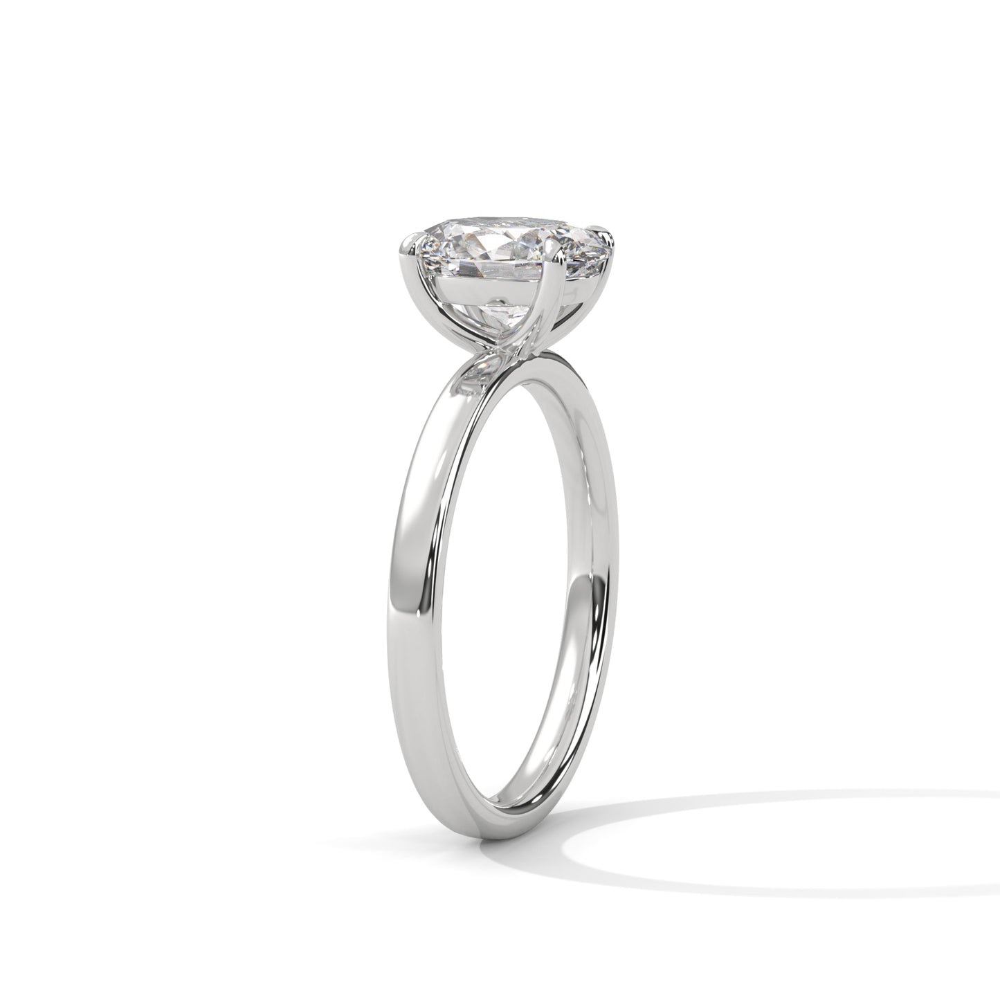1ct Oval Lab Diamond Solitaire Engagement Ring | Dainty 4-Prong Ring in 14k 18k 10k Gold or 925 Silver | Minimalist Promise Ring for Her