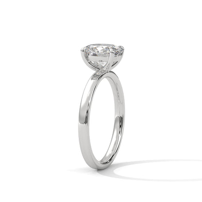 1ct Oval Lab Diamond Solitaire Engagement Ring | Dainty 4-Prong Ring in 14k 18k 10k Gold or 925 Silver | Minimalist Promise Ring for Her